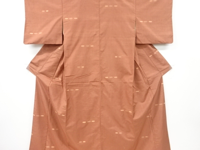 JAPANESE KIMONO / ANTIQUE KIMONO / SILK / HAND WOVEN TSUMUGI / ABSTRACT PATTERN